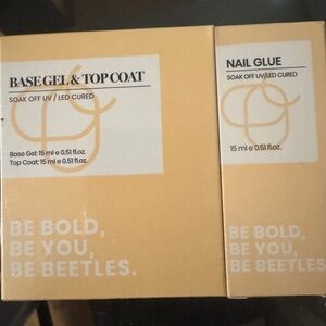 Beetles Base Gel & Top Coat with Nail Glue Set - Yellow